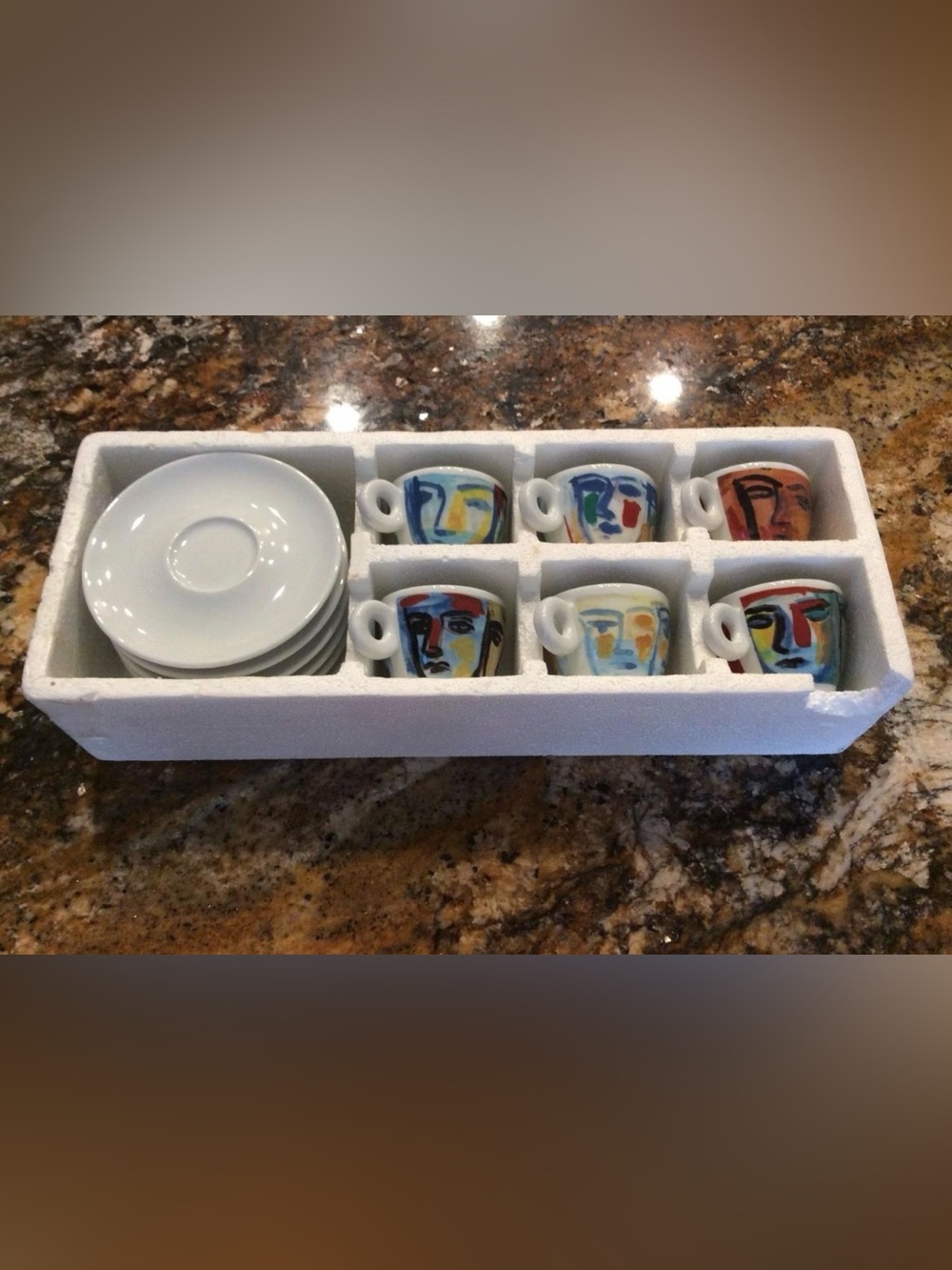 Rare!! Illy Richard Ginori Sandra Chia Collection of 1994 Espresso Cup Set